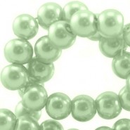 Top quality glass pearl beads 14mm Crysolite green